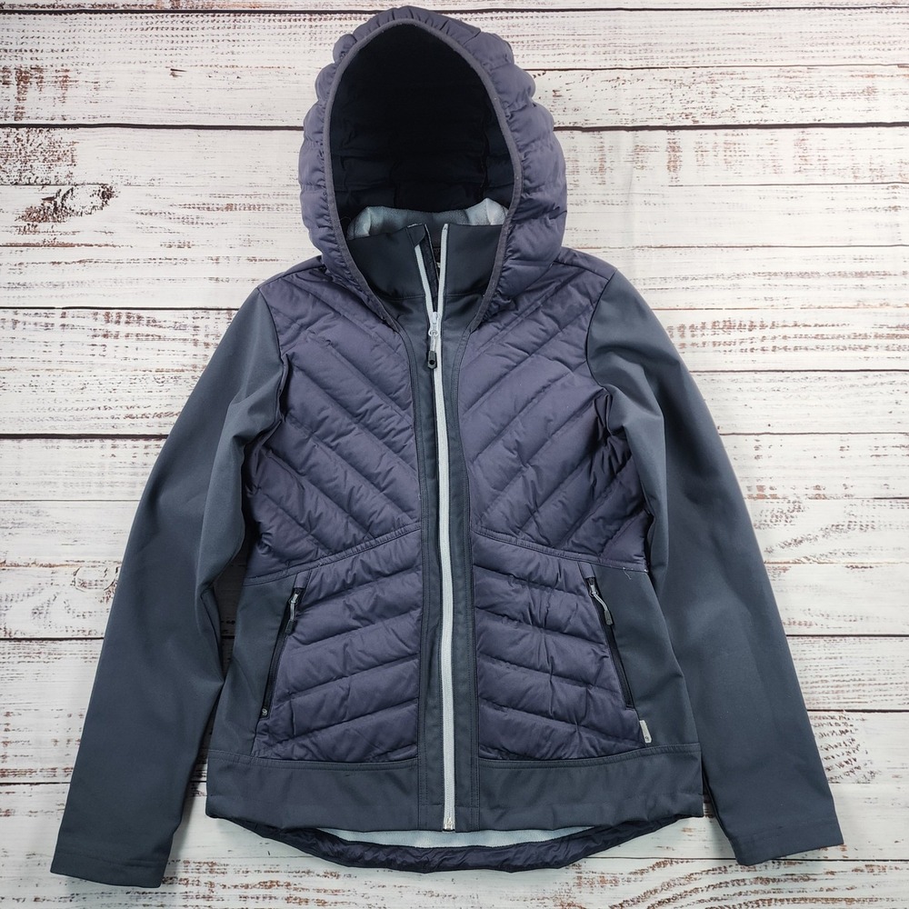 Mountain Hardwear‎ Stretchdown Hybrid Hooded Jacket Womens Medium Gray Puffer